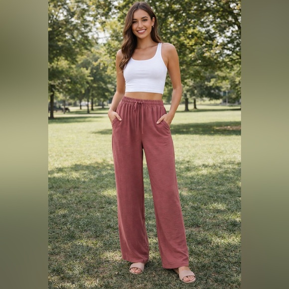 lizhiyang fashion Pants - No Discount ✨ Lightweight Wide Leg Pants – Elastic Waist – – Size XL ✨